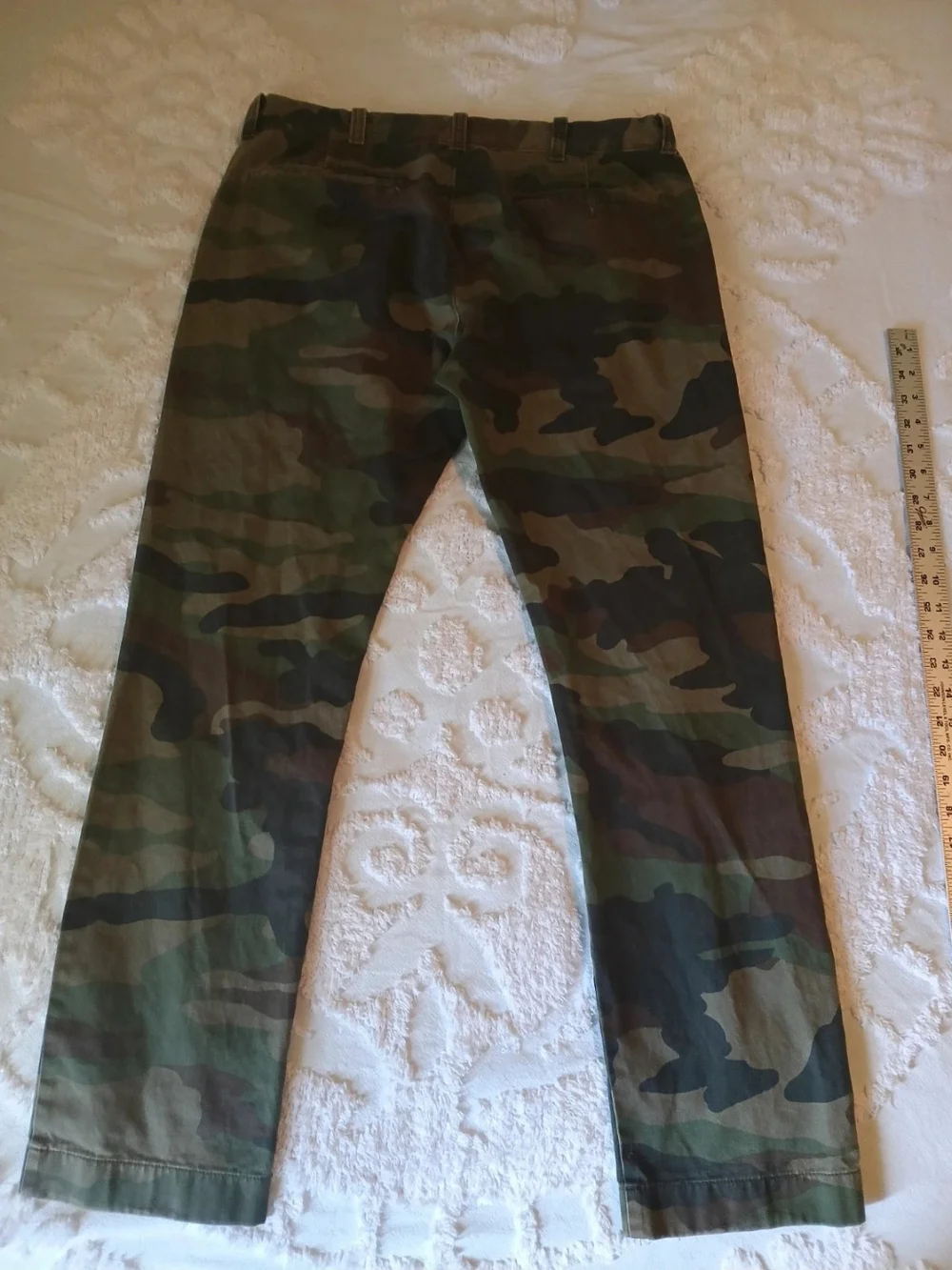 J. Crew 484 Fit Men's Slim Straight Camo Jeans - Olive & Brown 32